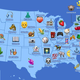 Illustration for article titled This interactive map charts the most popular emoji by state